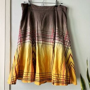 Kenar•dip-dyed embroidered full circle skirt•sz 10